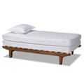 Baxton Studio Hiro Walnut Finished Wood Expandable Twin Size to King Size Bed Frame 168-10738